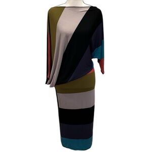 arancia asymmetrical unique color-blocked  dress - medium